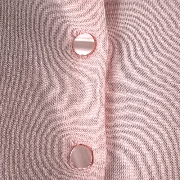 Talbots Cardigan Sweater 2X Pink Cotton Rayon Preppy Solid NWT CJ-2180 - Picture 4 of 10